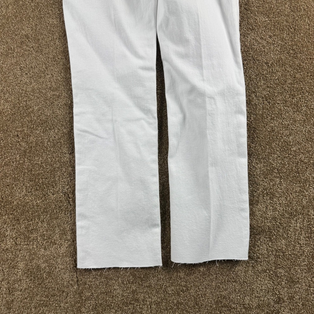 Good American Good Legs Straight White High Rise Raw Hem Jeans 2/26 $99 NEW - Picture 15 of 16